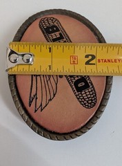 Dekalb belt buckle Rockford Illinois Spec Cast corn seed advertising brass