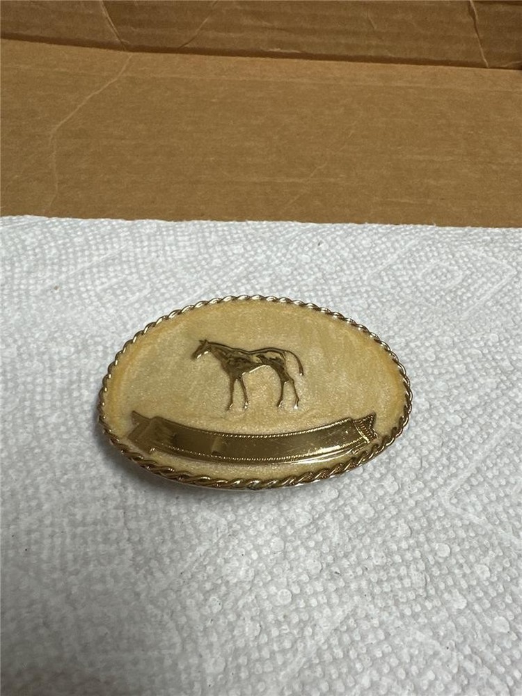 Vintage German Silver Horse Belt Buckle