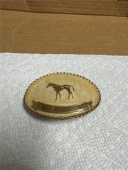 Vintage German Silver Horse Belt Buckle