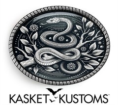 Snake Belt Buckle – Traditional Snake Tattoo Design Handmade Belt Buckle – 651
