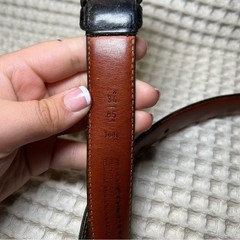 Coach | Size 34 inch Black and Brown Leather Belt with Silver Buckle