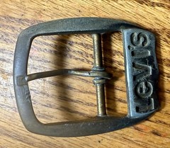 4 Vintage Belt Buckle Levi Strauss & Co Original Riveted Clothing Brass Tone USA