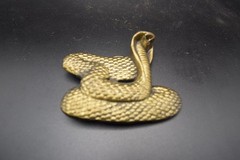 Large Heavy Brass Cobra Snake Buckle-3 1/2&Prime; x 2 1/2&Prime;