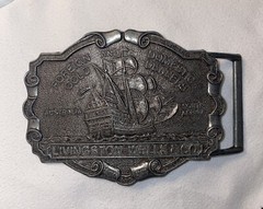 Livingston Wells & Co. Sailing Ship Foreign Domestic Belt Buckle Unbranded
