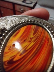 fire warm yellow orange resin gemstone costume belt buckle