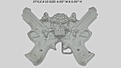 Skull Belt Buckles Gun Silver Metal Emblem Vintage Pirate Men Women BlingTattoo