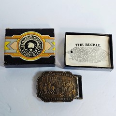 Vintage American Express Co Wells Butterfield Stagecoach Belt Buckle Synek NYC