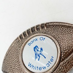 Football Shaped Belt Buckle Whitewater Kansas Bank Horse Western Sports Ks
