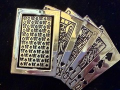 Royal Straight Flush Casino Poker Gambling Spinning Reversible Ace Belt Buckle