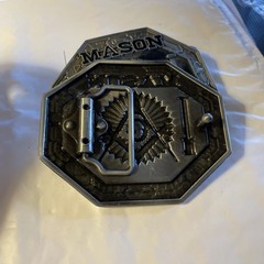 2 Masonic Freemasonry Metal Belt Buckles