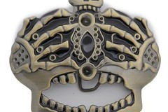Men Women Antique Gold Metal Belt Buckle Skull Skeleton Sexy Bones Crown Jewelry