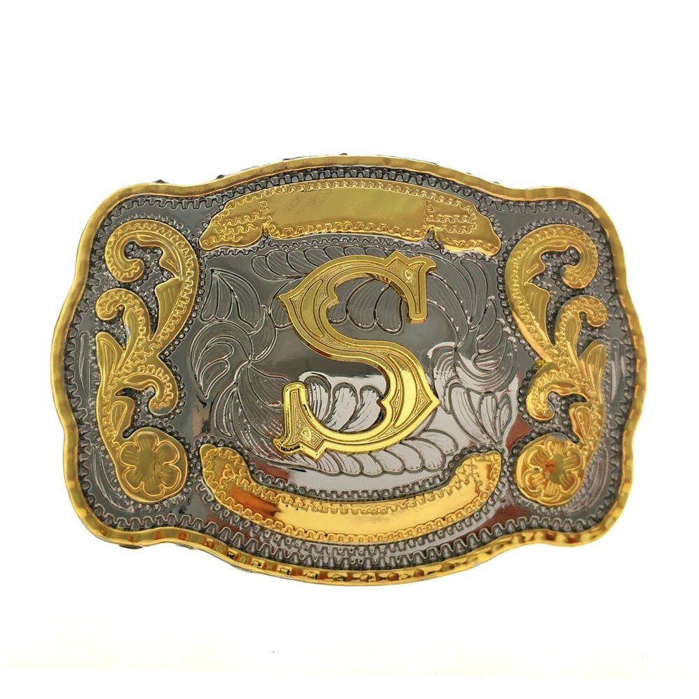 INITIAL (S) BELT BUCKLE LETTER COWBOY WESTERN RODEO TEXAS STAR HUGE BIG MEN USA
