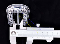 Western Style Engraved and Silver Plated Decorative Belt Buckle Fits 20mm Strap