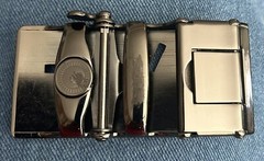 Mens Ratchet Belt Buckle ONLY Brushed Chrome Automatic Removable Classic Dress