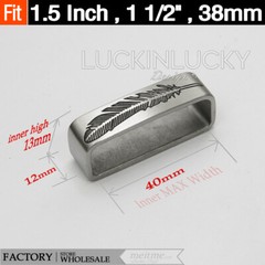1 1/2&Prime; Stainless Steel Buckle Loop Leather Belt Jeans Suit Keeper Craft DIY -1pc