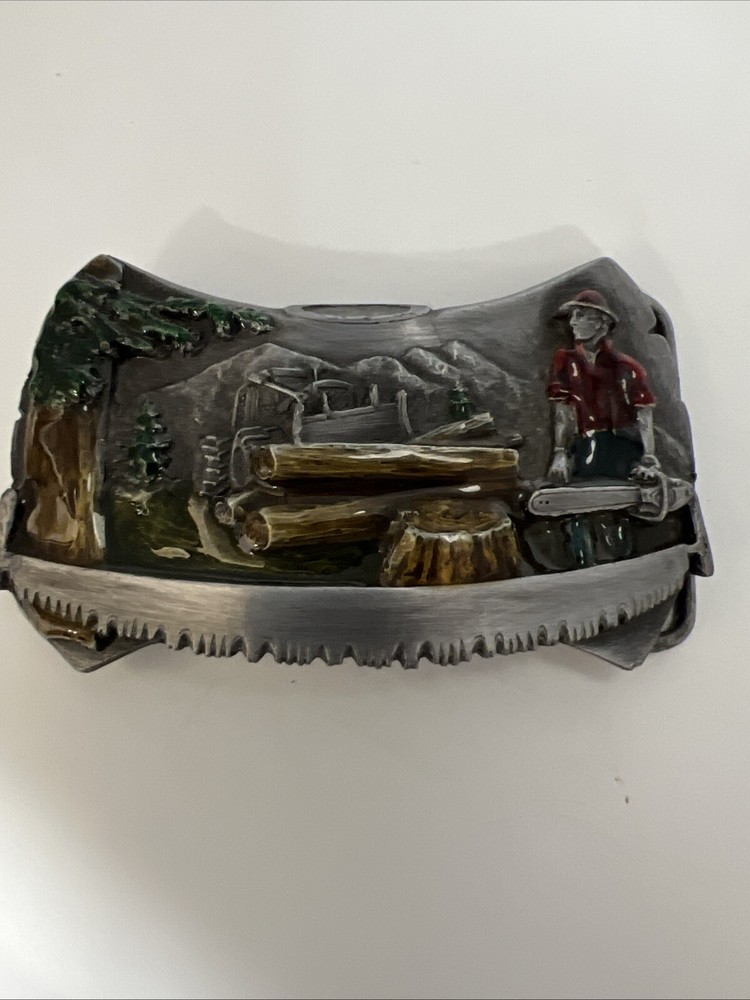 Bergamont Lumberjack Vintage Belt Buckle 1981 Siskiyou Williams Oregon Carpenter