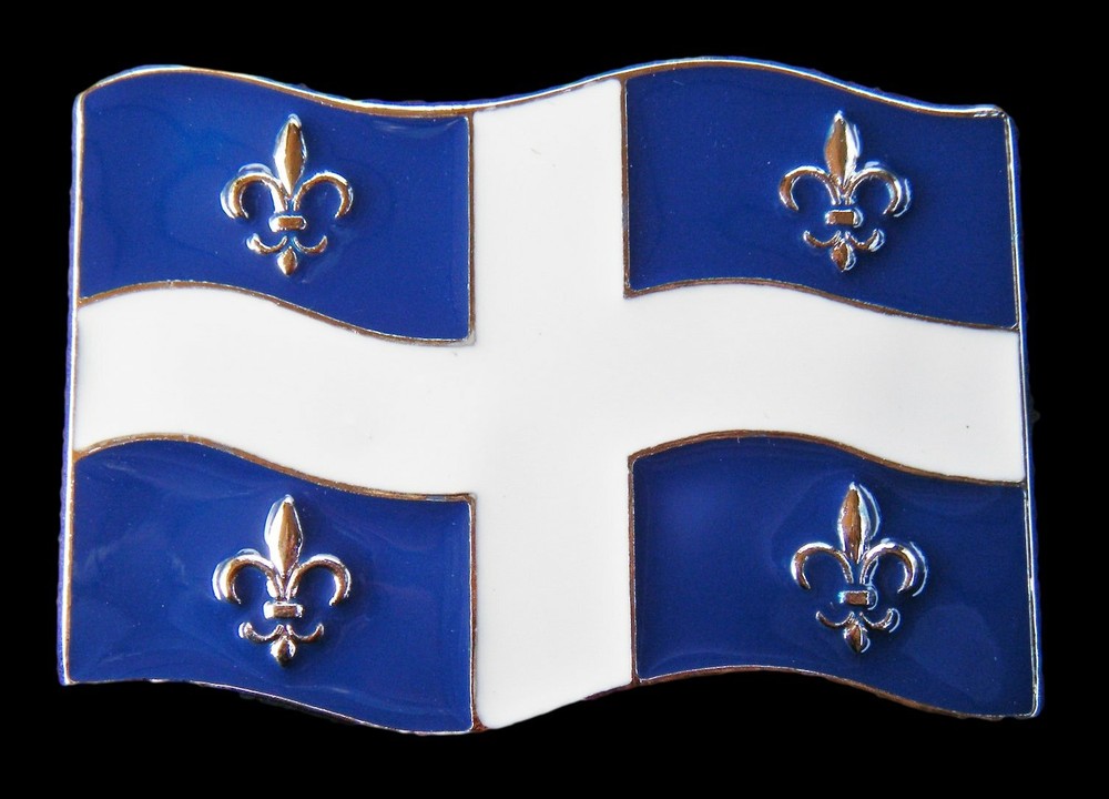 Quebec City Province Canada Montreal Flag Drapeau Fleur Lys Belt Buckle Buckles