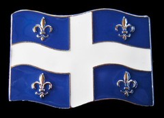 Quebec City Province Canada Montreal Flag Drapeau Fleur Lys Belt Buckle Buckles