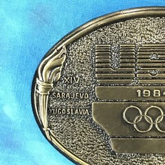 vintage 1984 LOS ANGELES USA OLYMPICS BELT BUCKLE summer games 80s California