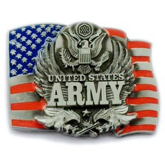 The United States Army Belt Buckle American Soldiers Military Cowboy (ARM-03)