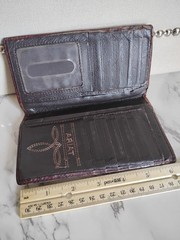 Ariat Leather Men&rsquo;s Rodeo Brown Wallet Western Checkbook Cover