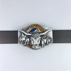 Vintage Style Enamel Longhorn Rodeo Bull Western Belt Buckle also Stock in US