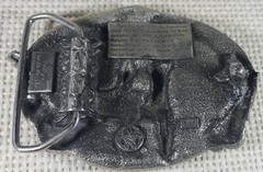 Siskiyou Buckle Company Square Dancing Pewter Belt Buckle 1985 Williams Oregon