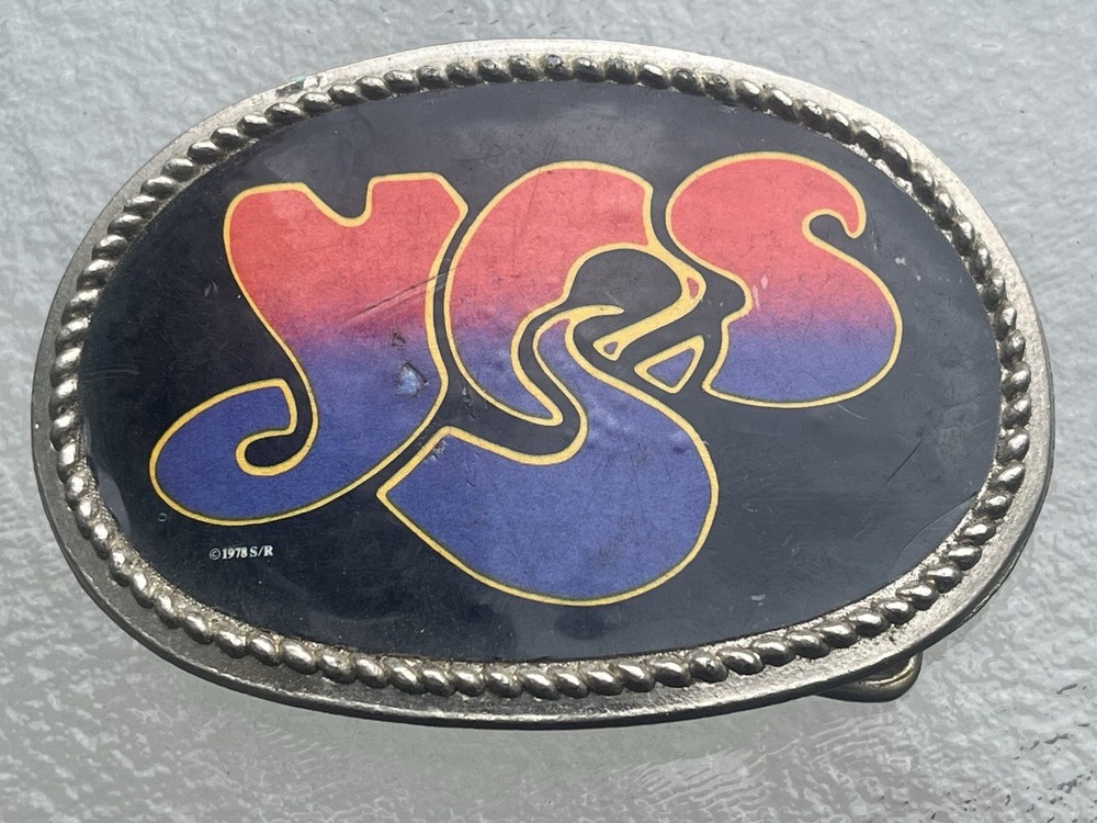 Vintage 1978 YES Rock Band Belt Buckle Roger Dean Logo Midwestern Star Buckles