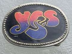 Vintage 1978 YES Rock Band Belt Buckle Roger Dean Logo Midwestern Star Buckles