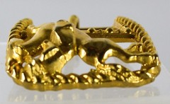 Belt Buckle Overlay Horse Gold Tone Cowboy Small Classic Box Frame Clip