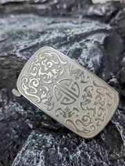 New Pure Titanium Men&rsquo;s Belt Pin Buckle Five Blessings Pattern Anti Allergic EDC