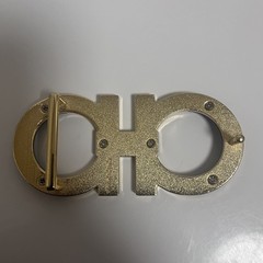 Salvatore Ferragamo Belt Buckle Gold and Navy blue fits belts 1.5” wide blemish