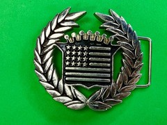 Cadillac Emblem Flag Chrome Color Belt Buckle By Famous Stars And Straps