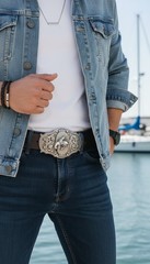 Men Silver Metal Rodeo Horse Belt Buckle Western Fashion Cowboys Casual Day Wear