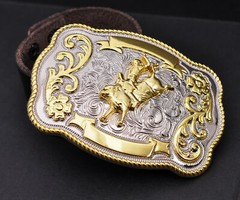 ROCK BULL RIDE RODEO LONG HUGE RODEO BIG COWBOY TEXAS WESTERN SHINE BELT BUCKLE