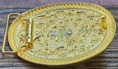 NEW BULL HEAD LONG HORN GOLD SILVER SHINE WESTERN COWBOY RODEO BELT BUCKLE