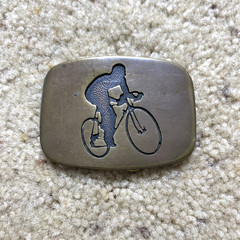 Vintage BTS Cyclist Bicycle Solid Brass Belt Buckle USA 1978 2.5&Prime; x 2&Prime;