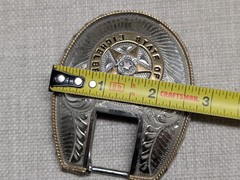 vintage 4PC belt buckle TEXAS custom made GERMAN SILVER nickel silver WESTERN