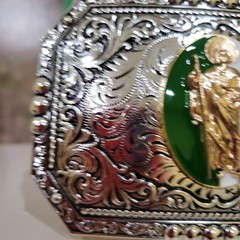 Saint jude San Judas Western belt Buckle Gold Silver Heavy With Star Zinc Alloy