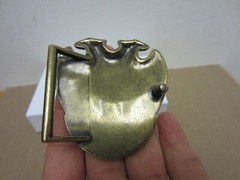Vintage 90’s 91 Armani Exchange Double Head Eagle Buckle Leather Belt Fits 36