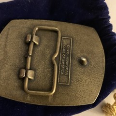1996 Brass Belt Buckle Handyman Club of America Life Member Vintage