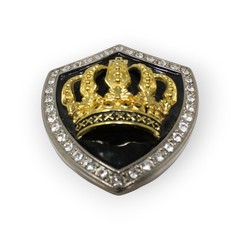 BeltBuckle Crown Shield Royal Cross Gold Black Silver Rhinestone Italia FreeShip