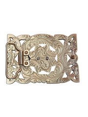 Horse Shoe/Christian Cowboy Belt Buckle For Man 4 1/4&Prime;x3 1/8&Prime; Copper Tone/Silver