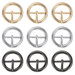 9Pcs 1&Prime; Single Prong Belt Buckle Metal Roller Buckle Black/Silver/Light Gold