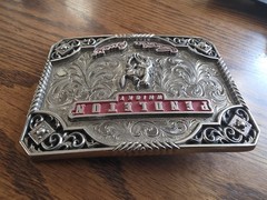 2019 Pendleton Whisky Belt Buckle Let&rsquo;er Buck Montana Silversmiths – RARE
