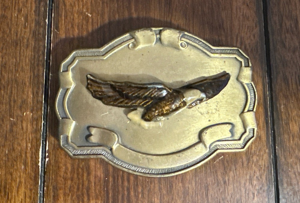 Vintage Flying Eagle Belt Buckle Bronze