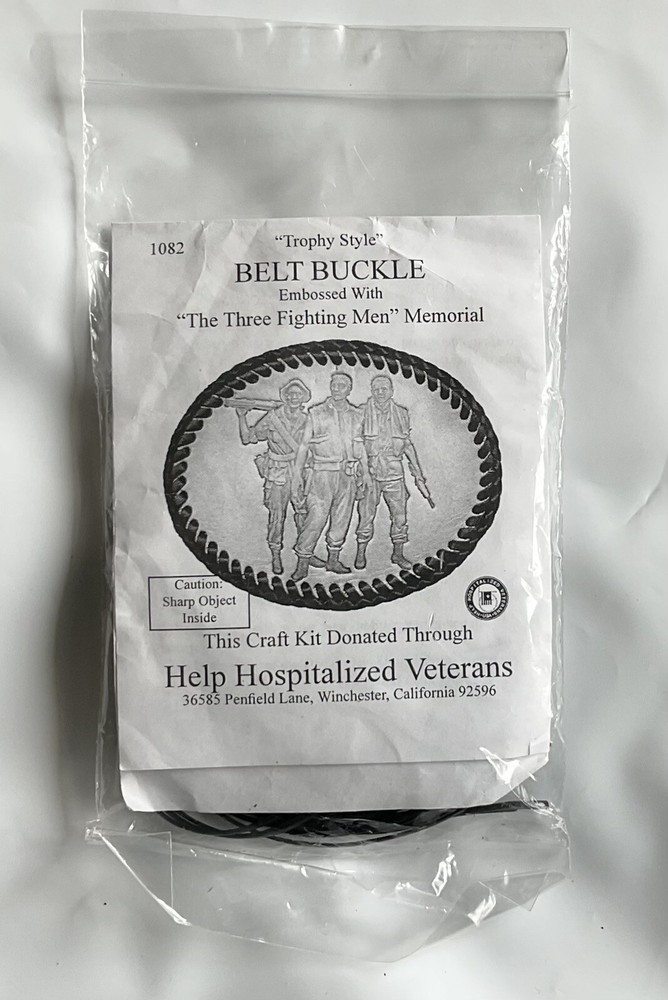 The Three Fighting Men Memorial Trophy Style Oval Belt Buckle Craft Kit – NEW