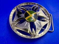 Jamaica Jamaican Flag Spinner Wheel Rim Round Moving NOS Belt Buckle