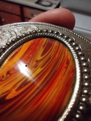 fire warm yellow orange resin gemstone costume belt buckle