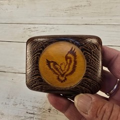Vintage Handcrafted Wood Eagle Inlay Belt Buckle Brown Brass Tone Western